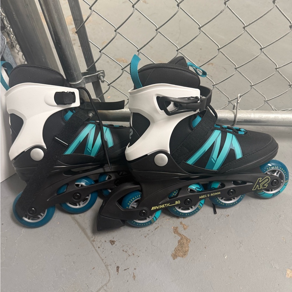 K2 Inline Skates with Black and Teal Design